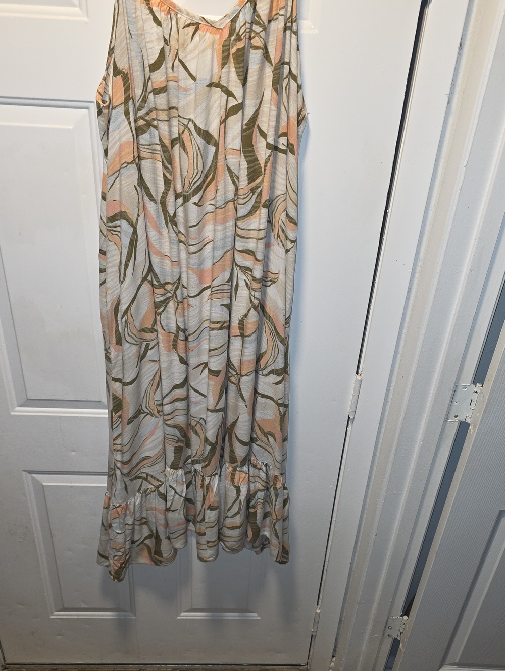 Ava & Viv Peach and Olive Printed Maxi Dress
